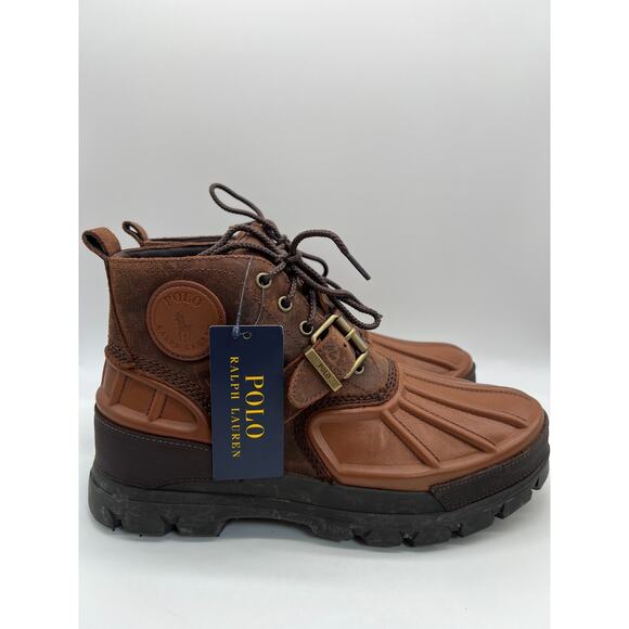 Polo Ralph Lauren Oslo Brown Low Boots HydroGuard Men 10 NEW. - Picture 1 of 16